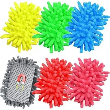 6 Pieces Dry Erase Erasers Magnetic Whiteboard Eraser Washable Microfiber Shag Eraser