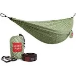 Grand Trunk Printed Double Hammock with Straps, Green Mamba Print