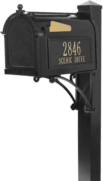 Whitehall Superior Personalized Mailbox Package Black