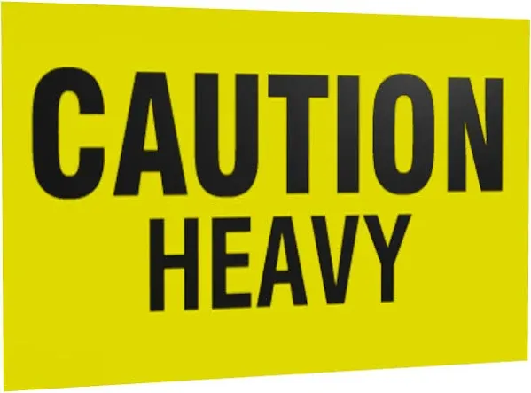 Kenco 3" X 5" Caution Heavy Fluorescent Shipping Label Stickers for Shipping and Packing -500 Adhesive Labels Per Roll