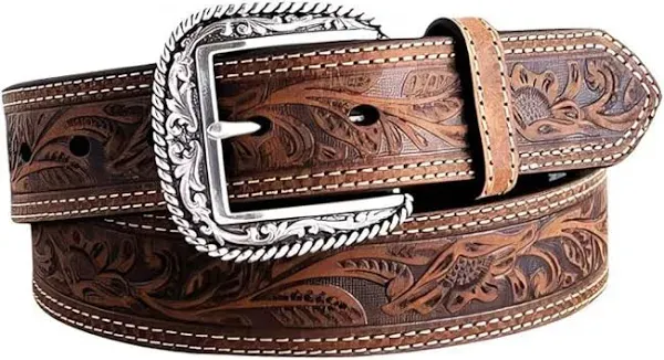 Ariat Men's Double Stitch Tooled Belt