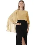 Capelets for women Chiffon Cape Shawls and Wraps for Evening Dress Wedding Ca...