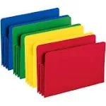 Smead 73550 Expansion Drop Front File Pockets, Straight Tab, Poly, Legal, Assorted, 4/Box