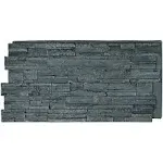 Ekena Millwork PNU24X48CASG 48 5/8"W x 24 3/4"H x 1 1/4"D Cascade Stacked Stone, Stonewall Faux Stone Siding Panel, Slate Gray