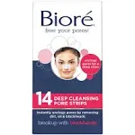 Biore Pore Strips, Nose + Face, Deep Cleansing - 14 strips