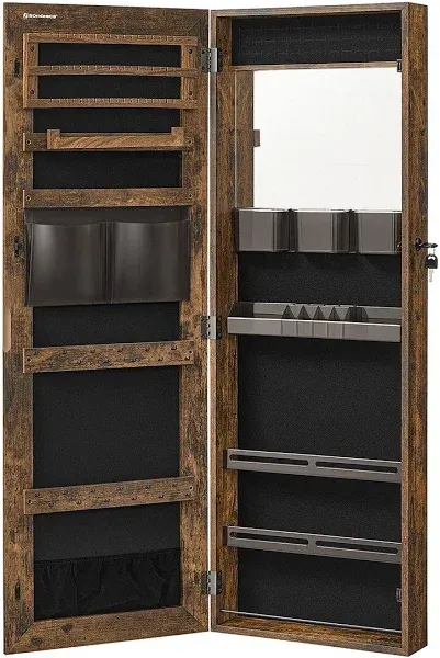 SONGMICS Lockable Jewelry Cabinet Armoire Storage Organizer