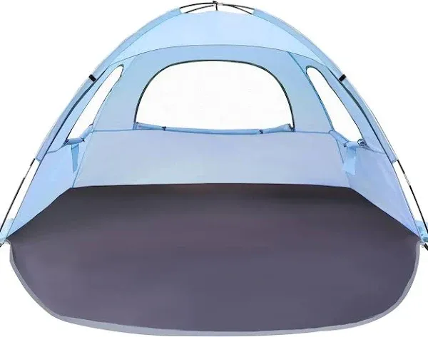 Beach Tent Anti-UV Portable Sun Shade for 3 People Extendable Floor Mesh Windows