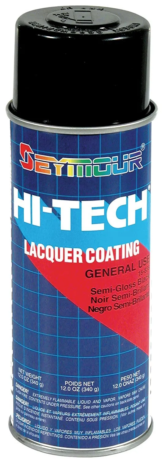 Seymour 16-838 Hi-Tech Lacquers Spray Paint, Semi-Gloss Black