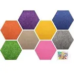 Felt Bulletin Board Multiple Color Hexagon Felt Pin Board with 50 pcs Push Pi...