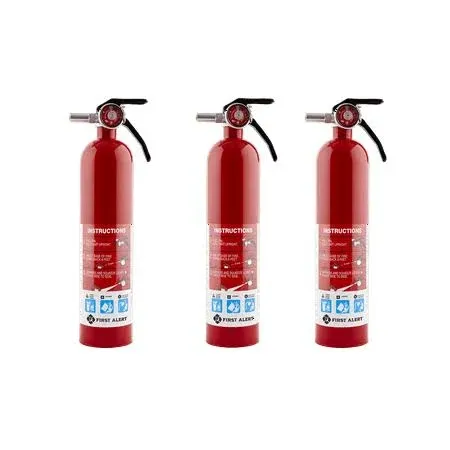 First Alert Home1 Rechargeable Standard Home Fire Extinguisher UL Rated 1-A:10-B:C, Red with Metal Bracket Bundle