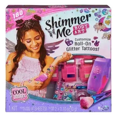 Cool Maker Shimmer Me Body Art With Roller Temporary Tattoo Kids Toys For Ages 8 and Up (4 ct)