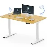 FLEXISPOT E6 Essential 3 Stages Dual Motor Electric Standing Desk 48x30 inch Whole-Piece Board Height Adjustable Desk Electric Sit Stand Desk(White