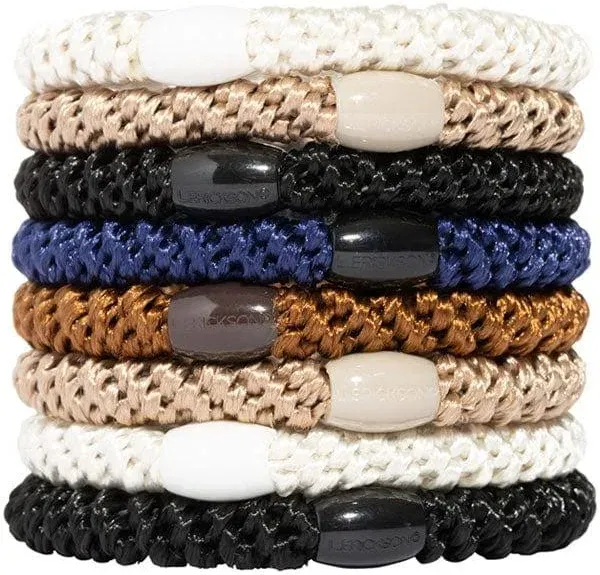 L. Erickson Grab &amp; Go Pony - - 8 Pack Ponytail Holder Hair Ties - Classic