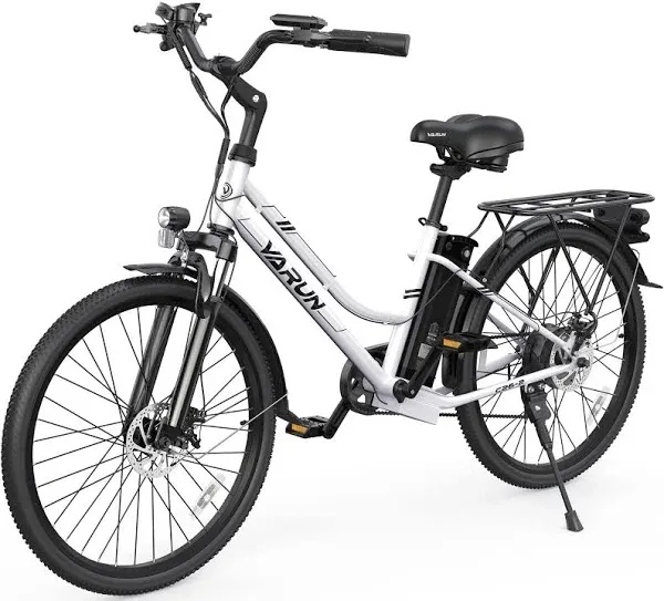 VARUN 26&#034; Electric Bike Adult City Commuter E-Bike 48V 7.8AH 7-Speed 20MPH Ebike