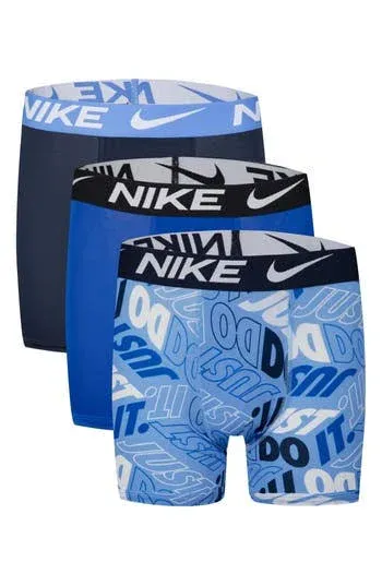 Nike Big Kids&#039; Micro Essential Dri-Fit Print Boxer Briefs 3 Pack (, Small) 