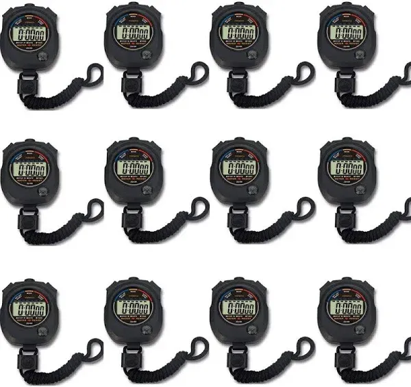 Pgzsy 12 Pack Multi-Function Electronic Digital Sport Stopwatch Timer