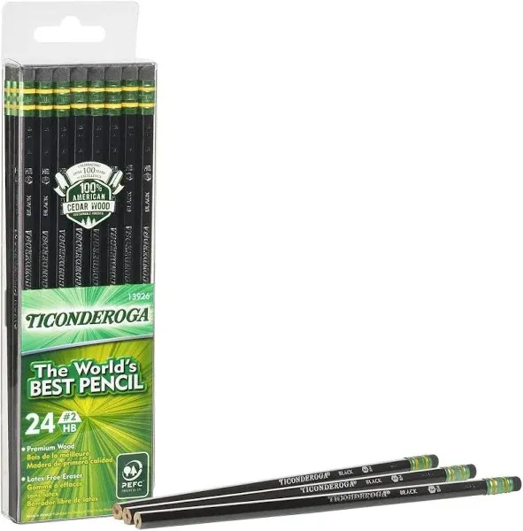 Ticonderoga® Pencil, #2 Lead, Soft, Pack of 24