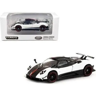 Pagani Zonda Cinque Bianco Benny White and Black Global64" Series 1/64 Diecast Model Car by Tarmac Works