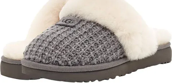 UGG Cozy Charcoal Women&#039;s Knit Platform Slide Slippers 1117659