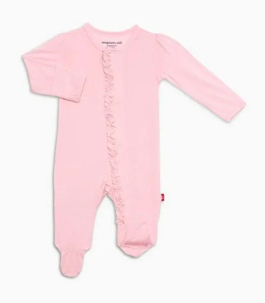 Magnetic Me Baby Girl's Ruffled Modal-Blend Footie