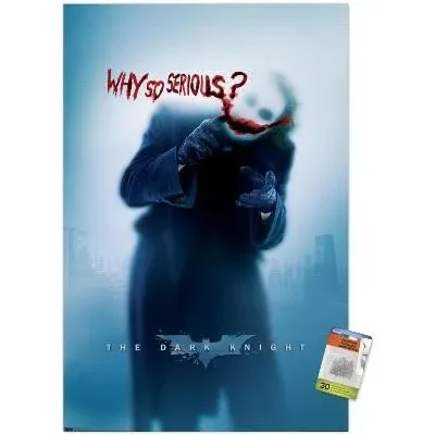 Trends International Dc Comics The Dark Knight The Joker Why So Serious Wall Poster with Push Pins EBPOD9347PPEC