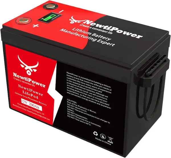 NewtiPower 12V 200Ah Lithium LiFePO4 Battery