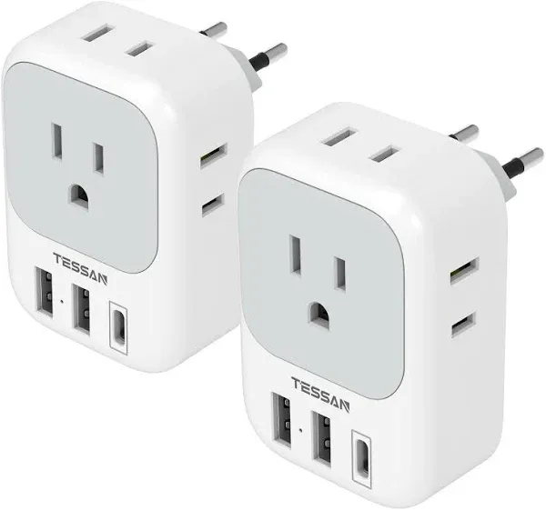 TESSAN European Travel Plug Adapter TS-161-EU-C