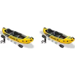 Intex | Explorer K2 Yellow 2 Person Inflatable Kayak with Oars &amp; Air Pump (2 Pack) - Yellow | Realry