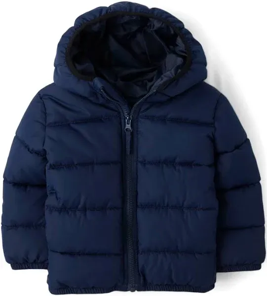 The Children's Place Baby and Toddler Boys' Medium Weight Wind-Resistant, Water-Resistant Puffer Jacket