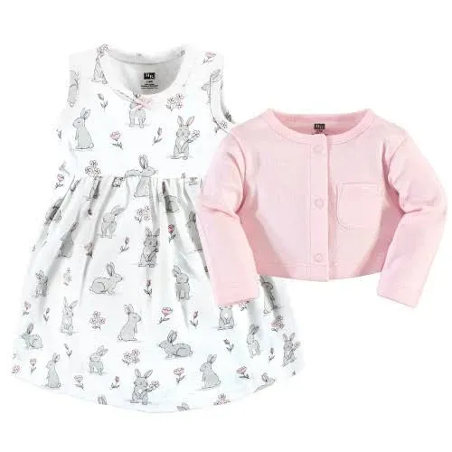 Hudson Baby Girls' Cotton Dress and Cardigan Set