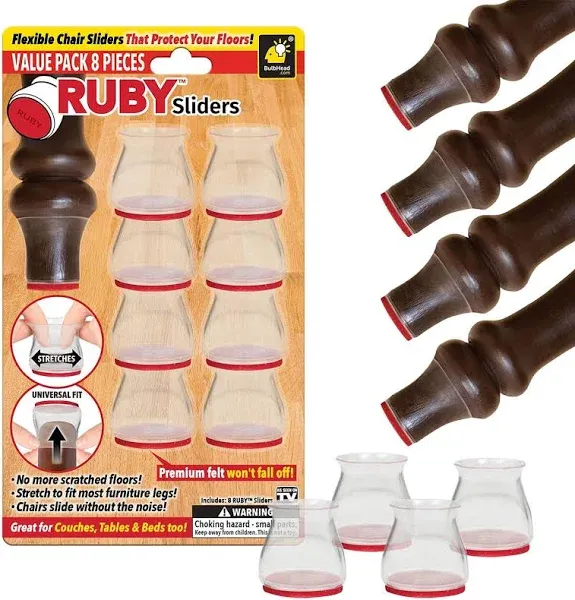 NEW As Seen On TV - 8 Pack Ruby Sliders Scratch Floor Protectors Factory Sealed