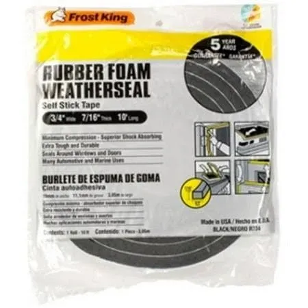 Frost King R734H Black Rubber Foam Tape