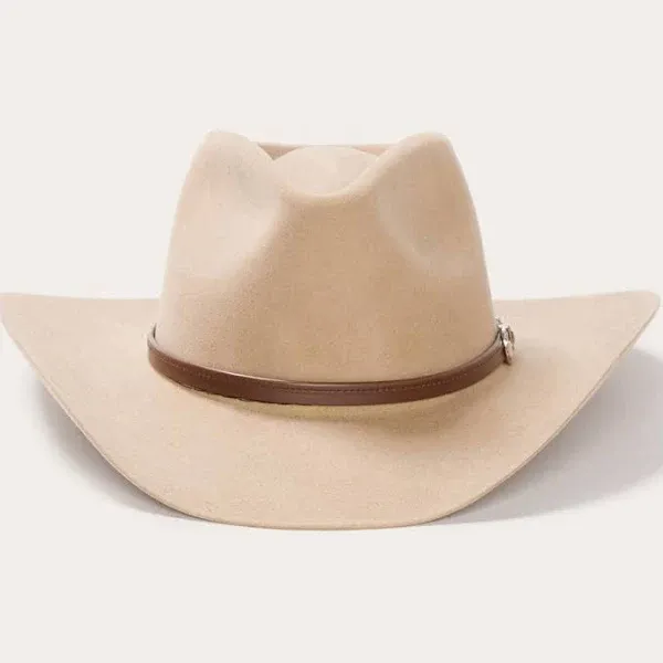 Stetson Men's 4X Buffalo Felt Seneca Pinch Front Western Hat Silver Sand 7 3/4