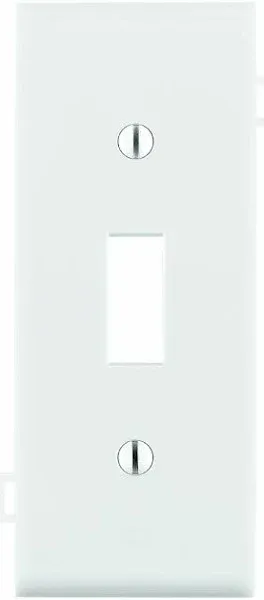 Leviton PSC1-W 1-Gang Toggle Device Switch Wallplate, Sectional, Thermoplastic Nylon, Device Mount, Center Panel, White