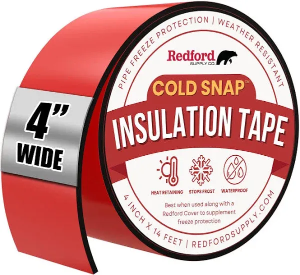 Redford Supply Co. 3in x 14ft AC Insulation Tape, AC Line Insulation Wrap, AC Tape, AC Hose Insulation, HVAC Tape, Pipe Wrap Insulation Tape, Foam Tape Outdoor Pipe Tape, Rubber Tape