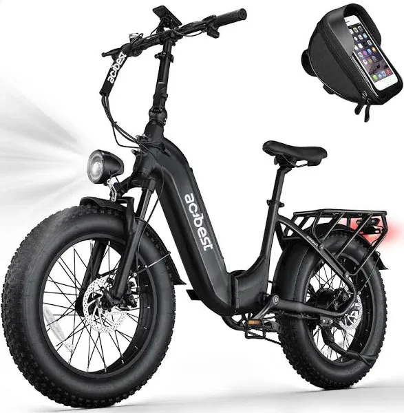 actbest Cargo Electric Bike 20" X4 Fat Tire Ebikes with Peak 1000W Brushless Motor