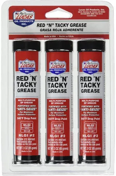 Lucas Oil Red N Tacky Grease 3 Pack