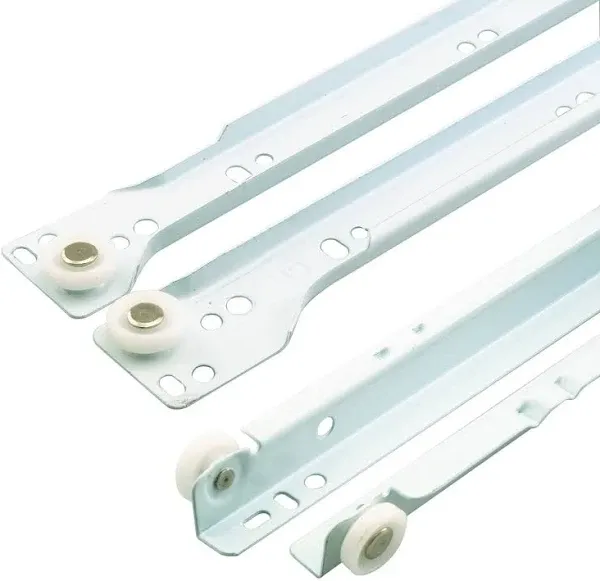 17-3/4 In. White Painted Steel Bottom-Mount Self-Closing Drawer Slides 1-Pair (2