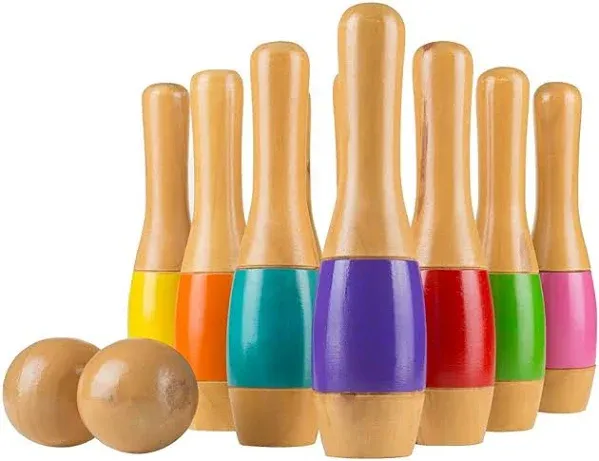 Hey! Play! 11" Wooden Lawn Bowling Set