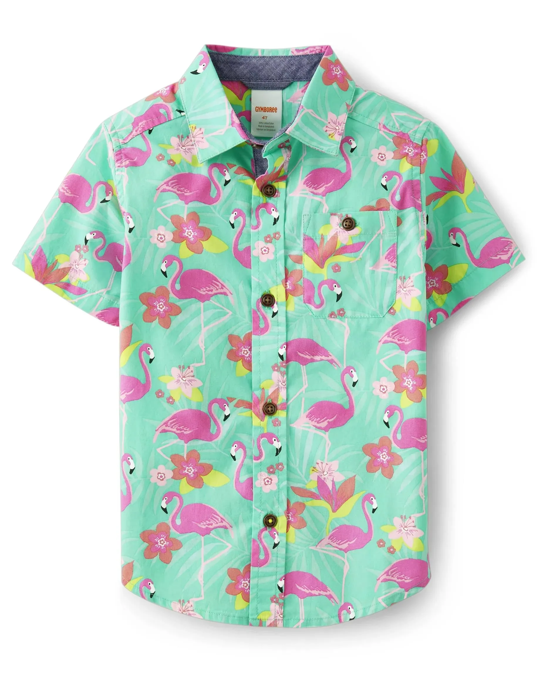 Gymboree Boys Flamingo Button Up Shirt