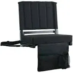 Sport Beats Stadium Seat for Bleachers with Back Support and Wide Padded Cushion Stadium Chair - Includes Shoulder Strap and Cup Holder