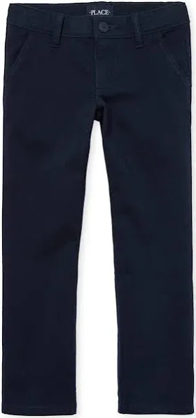 New NWT The Children’s Place,  Girls Uniform Stretch Bootcut Chino Pants blue 8