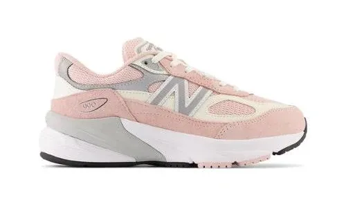 New Balance Kids' 990v6 Sneaker Pink Haze/White