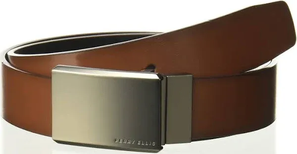 Perry Ellis Portfolio Men's Plaque Reversible Belt