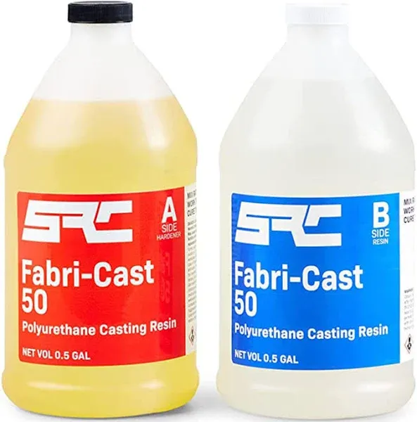 Specialty Resin & Chemical Fabri-Cast 50 [1 Gallon Kit] | 2-Part Polyurethane Casting Resin for Models, Figurines, and Sculptures | Beginner Liquid