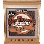 Ernie Ball 3548 Earthwood Phosphor Bronze Light 11-52 Pack de 3