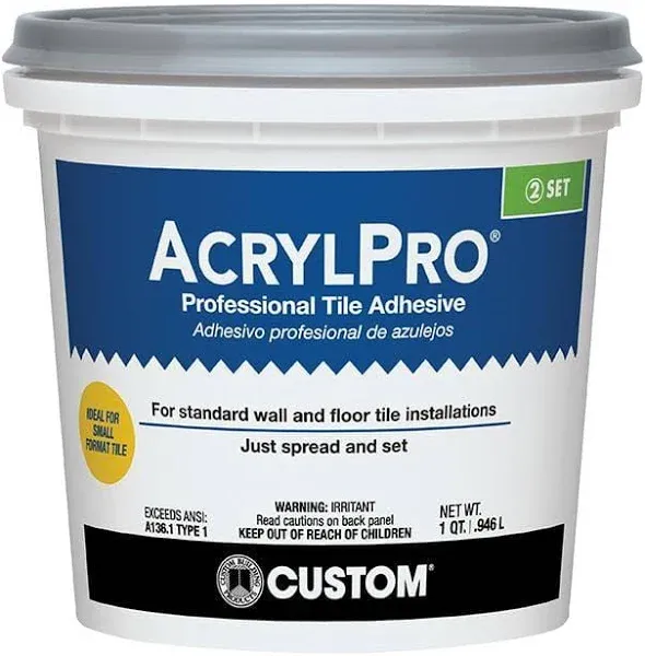 Custom Building Products AcrylPro Ceramic Tile Adhesive 1 qt. - Total Qty: 1