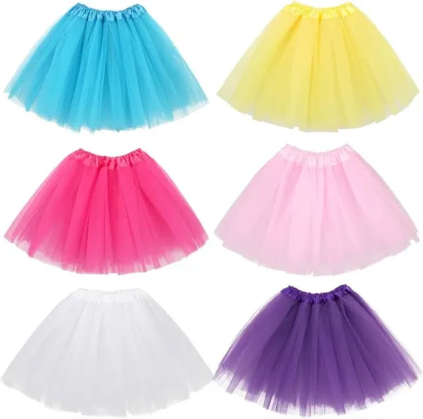 kilofly 6pc Girls Ballet Tutu Kids Birthday Princess Party Favor Dress Skirt Set