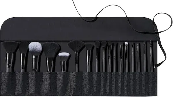 e.l.f. Ultimate Makeup Brush Set & Travel Roll 17-Piece Brush Kit Brushes for Eyeshadow Foundation Powder Concealer & More Vegan & Cruelty-Free