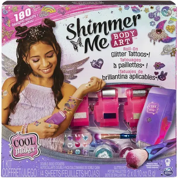 Cool Maker Shimmer Me Body Art with Roller, 4 Metallic Foils and 180 Designs